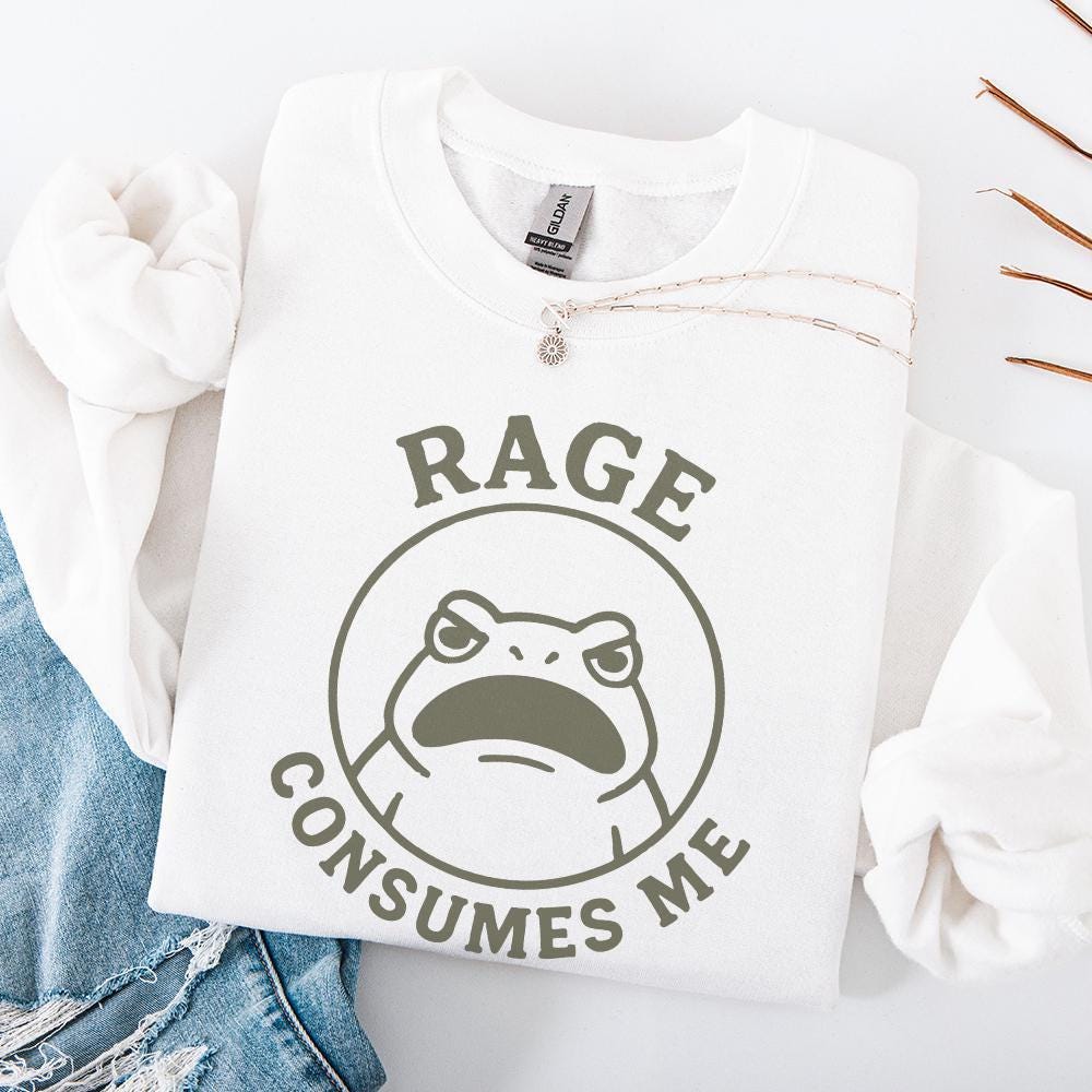 Rage Consumes Me PNG, Funny Frog Digital Download - 300 DPI Design for