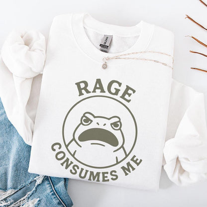 Rage Consumes Me PNG, Funny Frog Digital Download - 300 DPI Design for