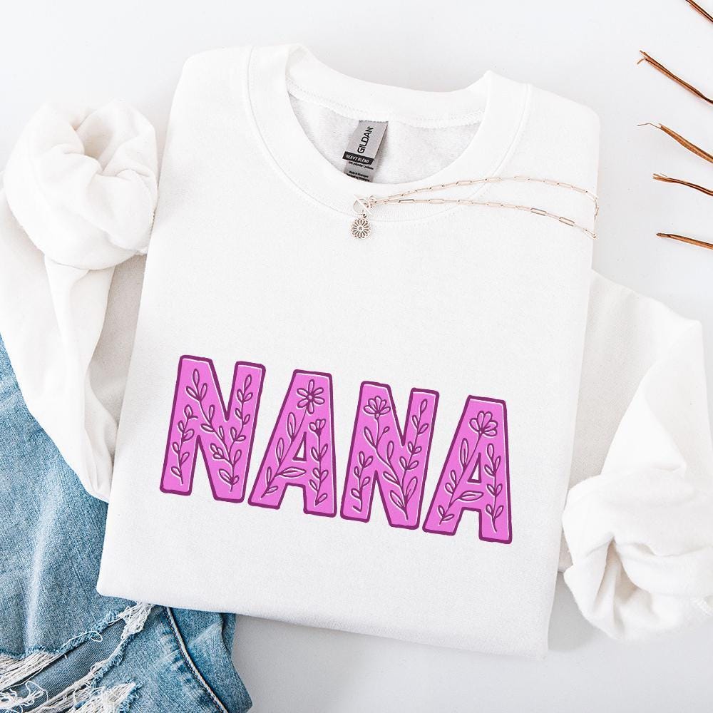 Nana PNG, Floral Nana - 300 DPI Design for T-Shirt