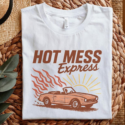 Hot Mess Express PNG, Retro Car Shirt - 300 DPI Design for T-Shirt