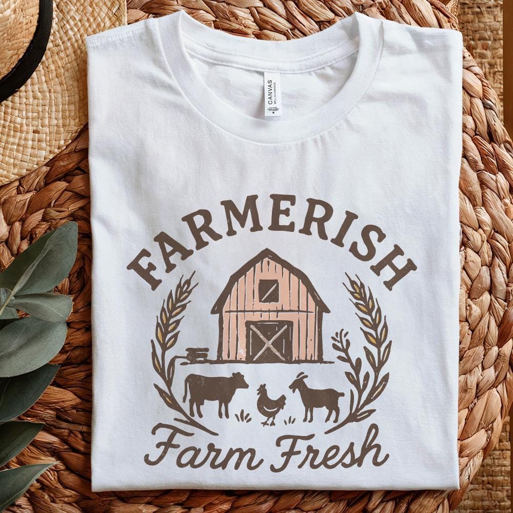 Farmerish Farm Fresh PNG, Barn Animal Digital Download - 300 DPI Design