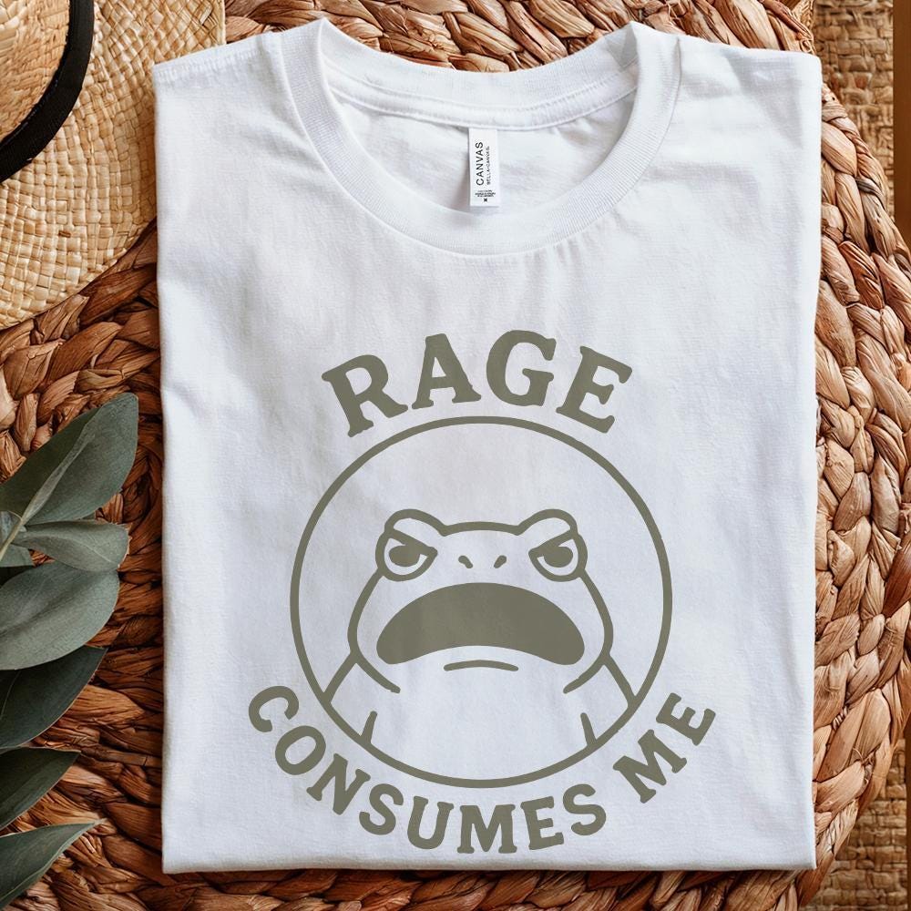 Rage Consumes Me PNG, Funny Frog Digital Download - 300 DPI Design for