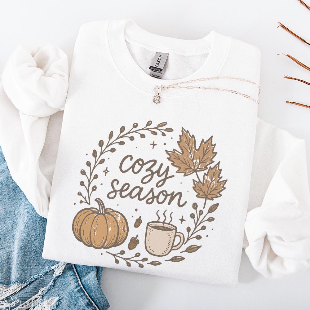 Cozy Season PNG Digital Download, Autumn Fall Shirt Design - 300 DPI