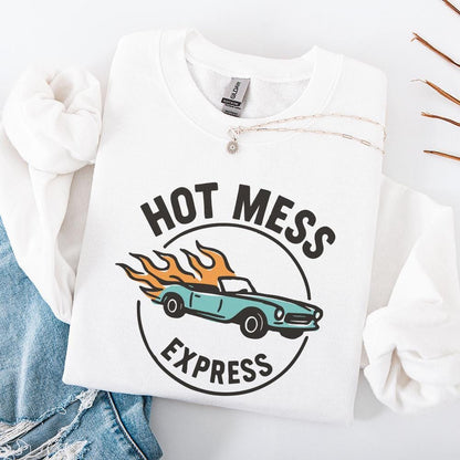 Hot Mess Express PNG, Funny Retro Car PNG - 300 DPI Design for T-Shirt