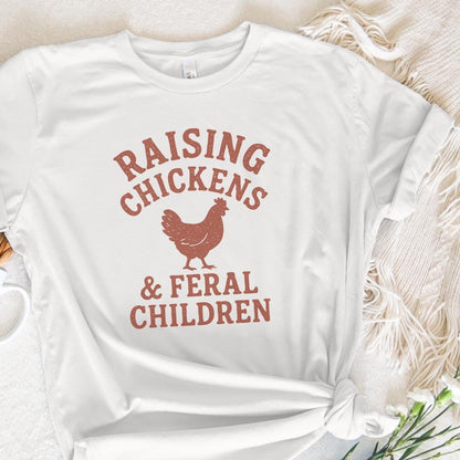 Raising Chickens & Feral Children PNG, Funny Farm Shirt Design - 300 DPI