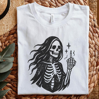 Gothic Skeleton PNG, Middle Finger Digital Art - 300 DPI Design for T-Shirt