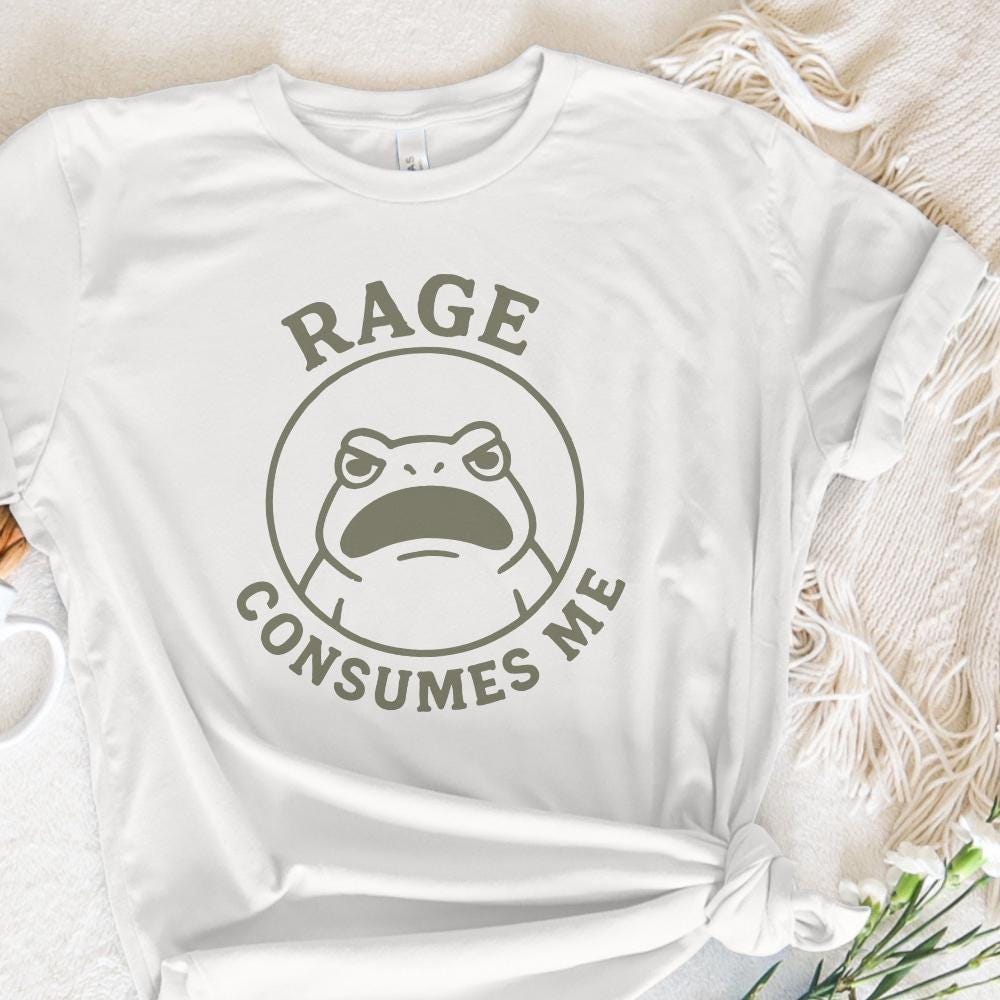 Rage Consumes Me PNG, Funny Frog Digital Download - 300 DPI Design for