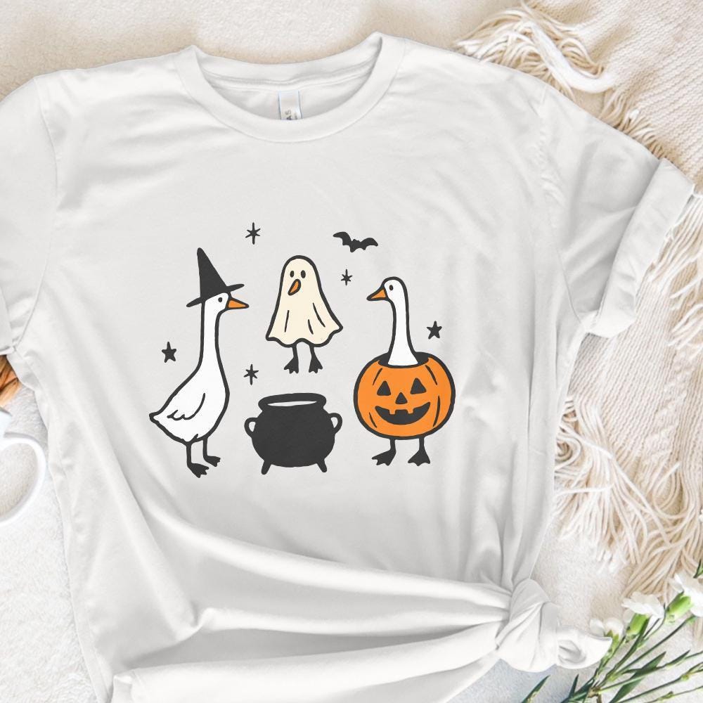 Halloween Goose PNG, Witch Goose - 300 DPI Design for T-Shirt