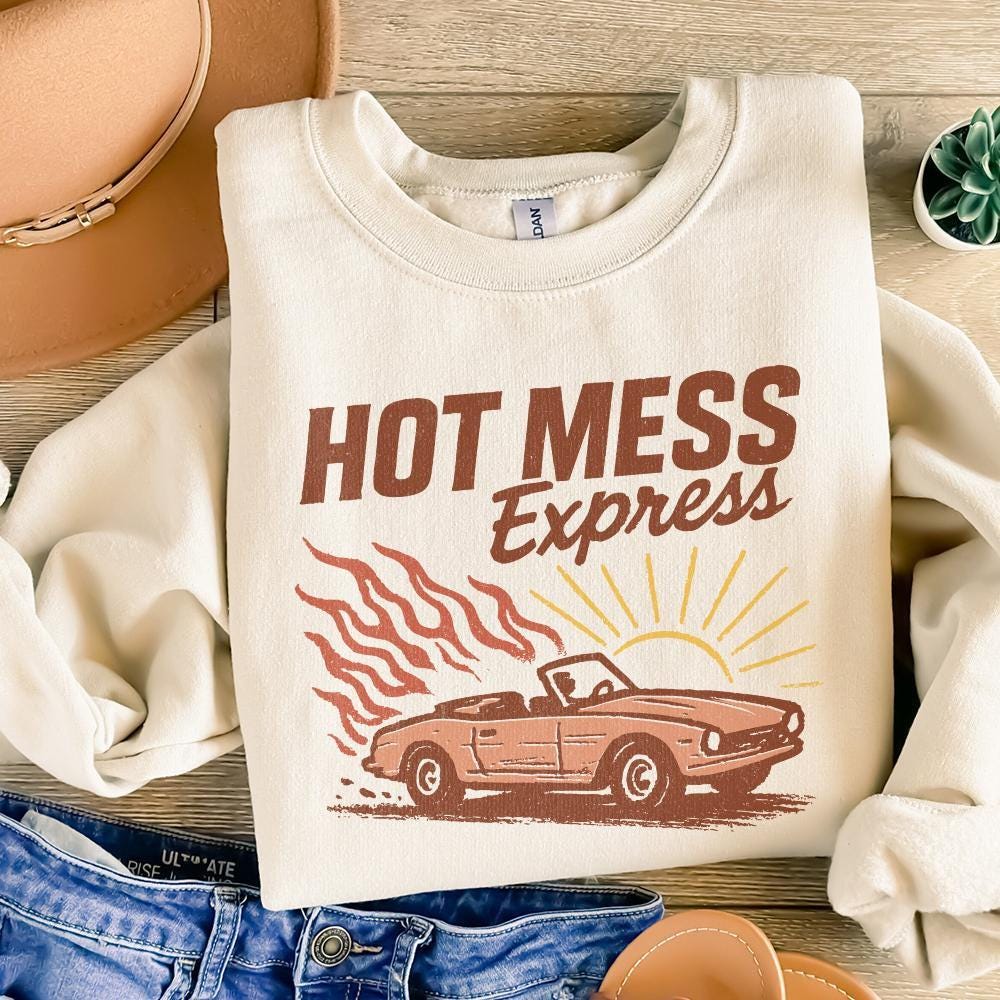 Hot Mess Express PNG, Retro Car Shirt - 300 DPI Design for T-Shirt