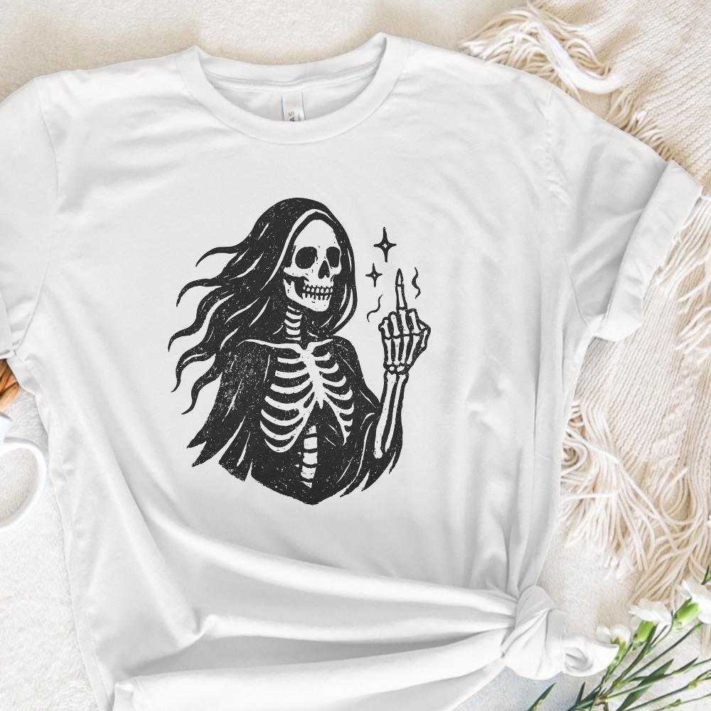 Gothic Skeleton PNG, Middle Finger Digital Art - 300 DPI Design for T-Shirt