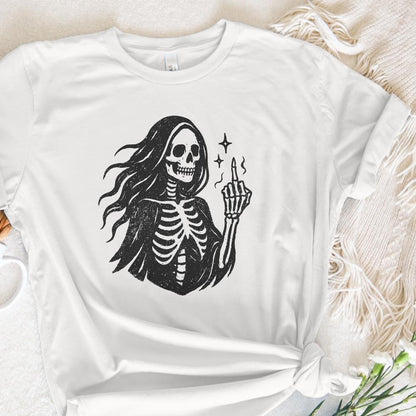 Gothic Skeleton PNG, Middle Finger Digital Art - 300 DPI Design for T-Shirt