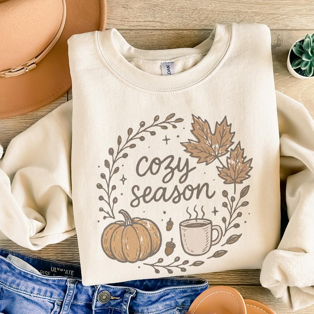 Cozy Season PNG Digital Download, Autumn Fall Shirt Design - 300 DPI