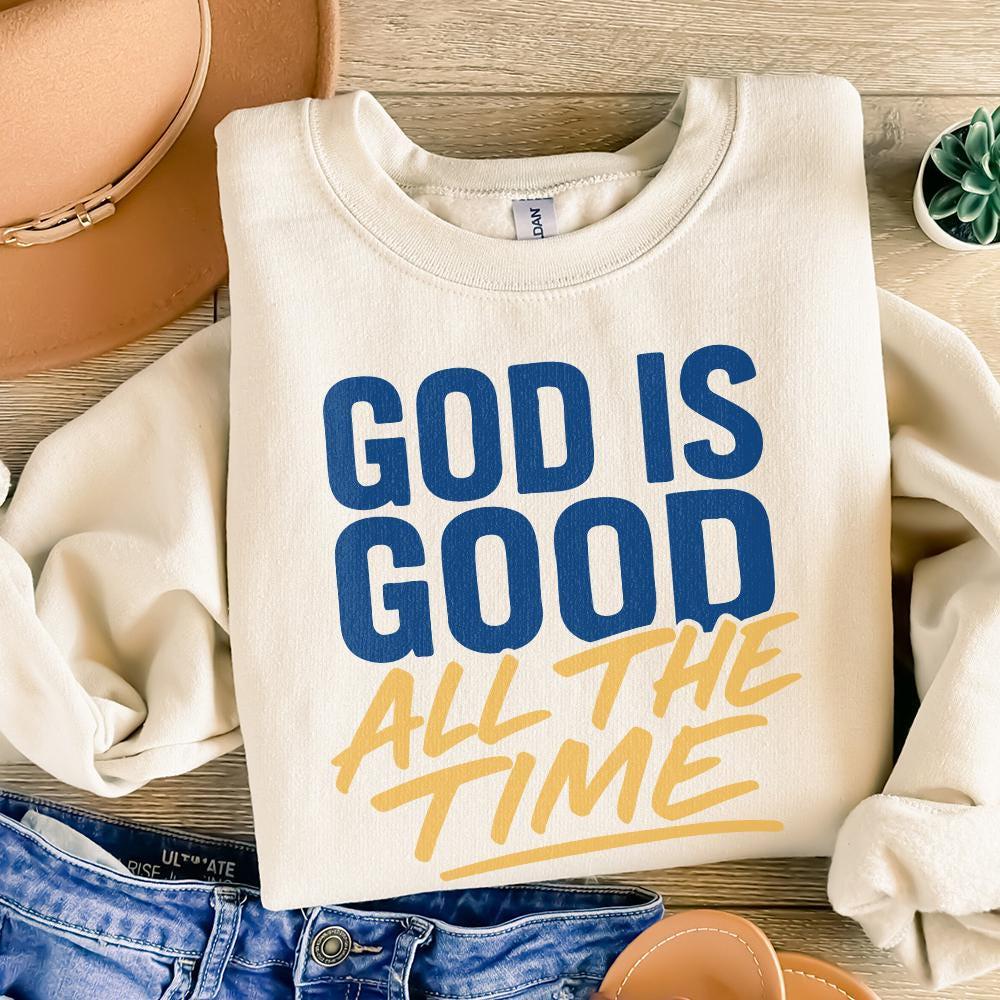 God Is Good All The Time PNG, Inspirational Christian Printable - 300 DPI
