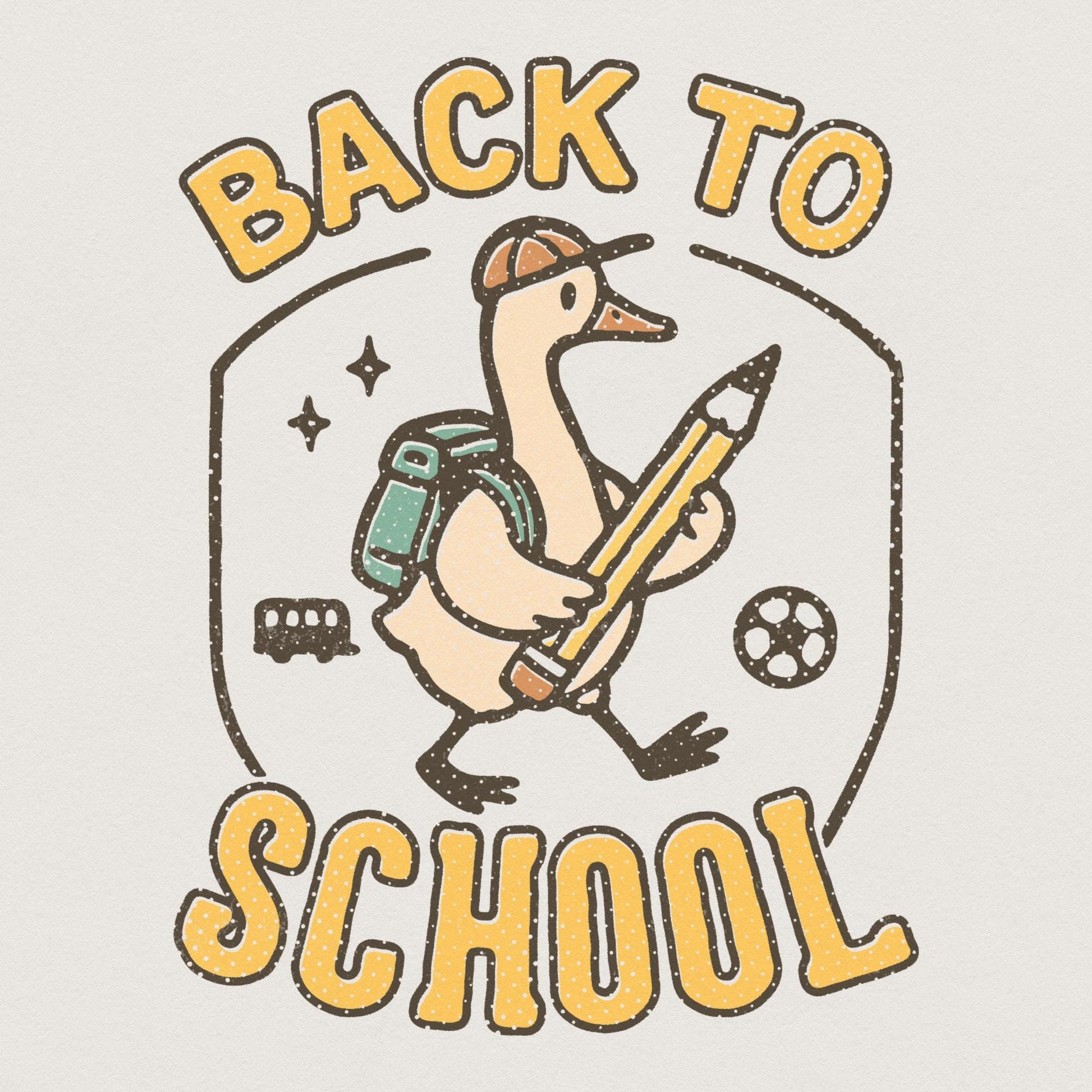 Back To School PNG, Cute Duck With Pencil Digital Download - 300 DPI