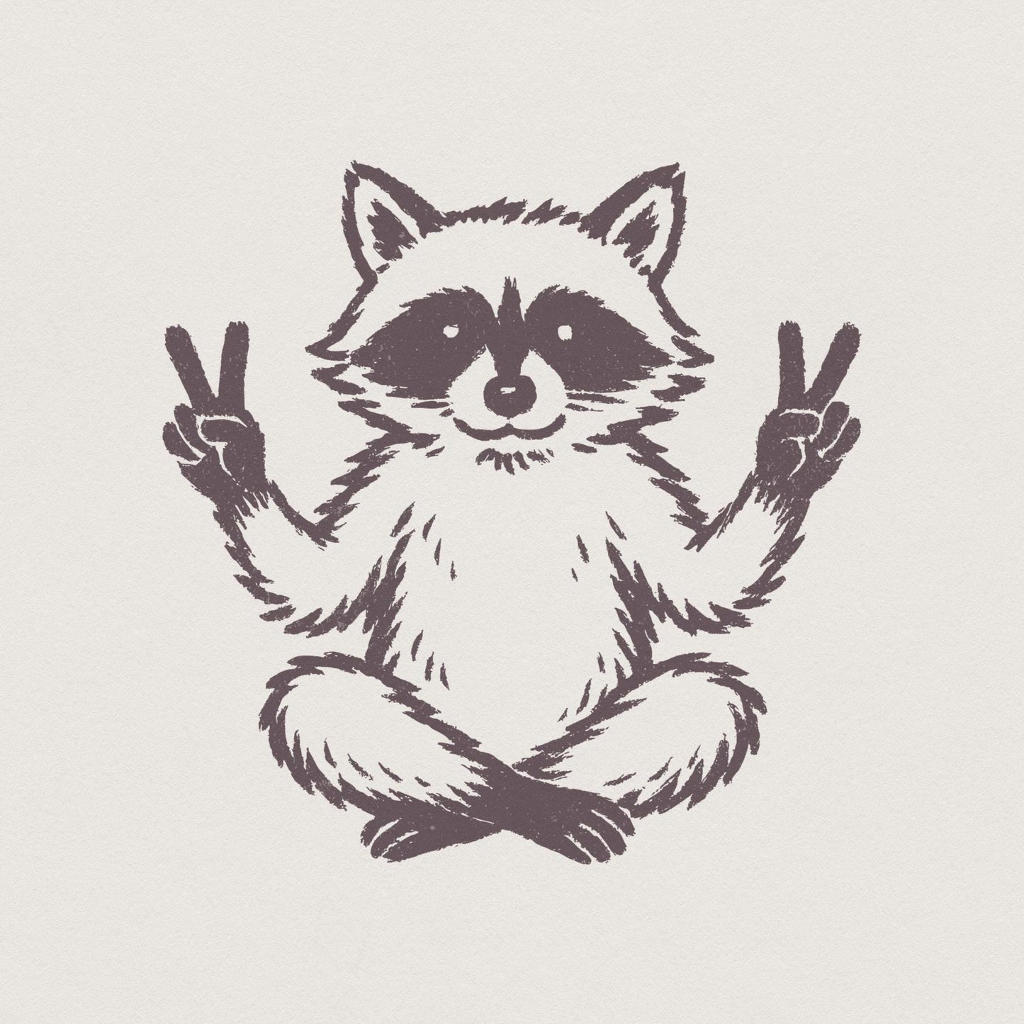 Peaceful Raccoon PNG, Meditating Animal Clipart - 300 DPI Design for