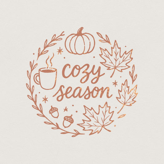 Cozy Season PNG, Autumn Leaves - 300 DPI Design for T-Shirt