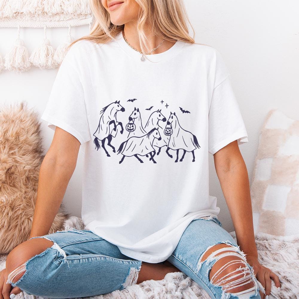 Halloween Horse PNG, Ghost Horses Halloween Art - 300 DPI Design for