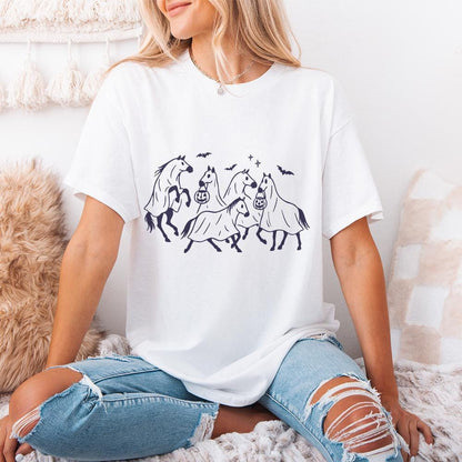 Halloween Horse PNG, Ghost Horses Halloween Art - 300 DPI Design for