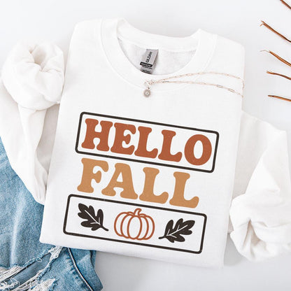 Hello Fall PNG, Autumn PNG - 300 DPI Design for T-Shirt