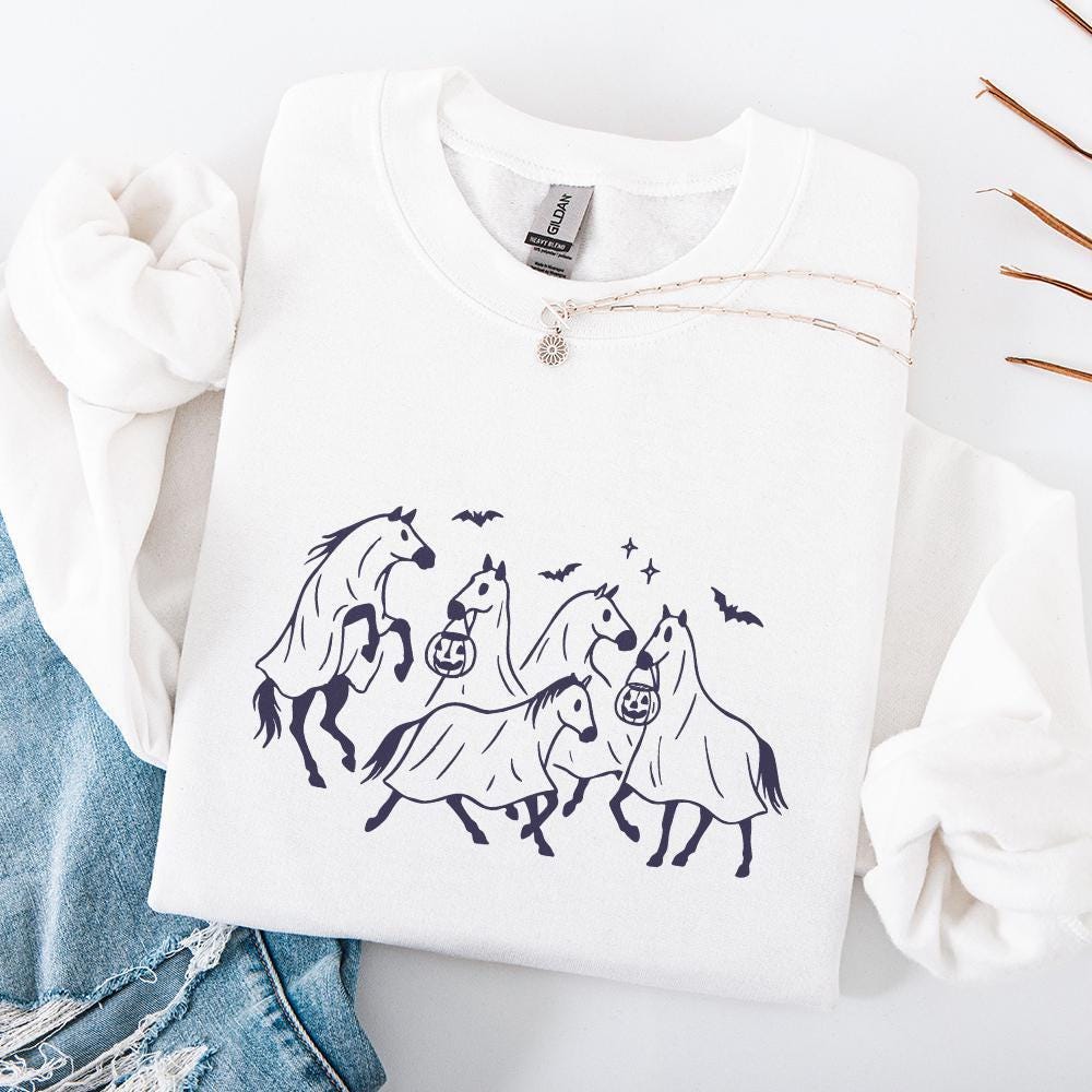 Halloween Horse PNG, Ghost Horses Halloween Art - 300 DPI Design for