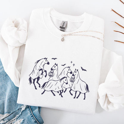 Halloween Horse PNG, Ghost Horses Halloween Art - 300 DPI Design for