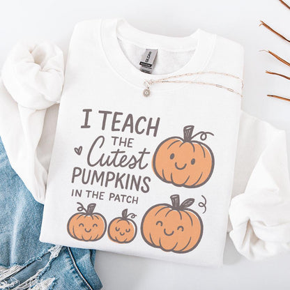 I Teach The Cutest Pumpkins In The Patch PNG | Teacher Fall Shirt PNG,