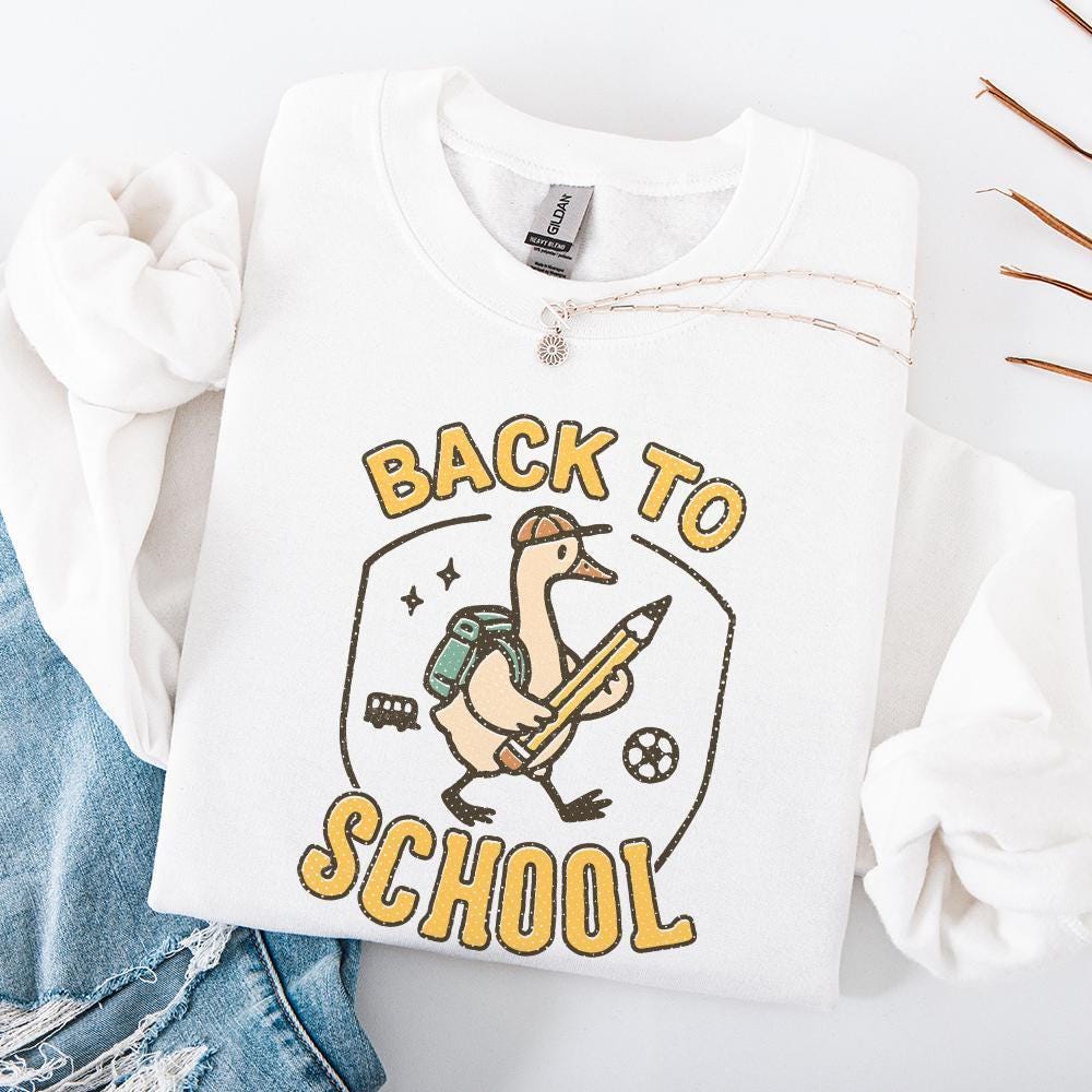 Back To School PNG, Cute Duck With Pencil Digital Download - 300 DPI