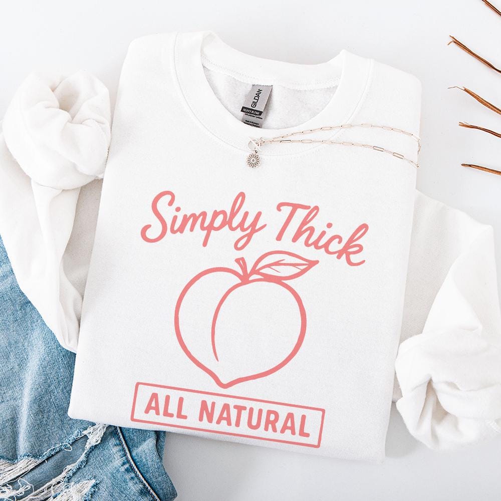 Simply Thick All Natural PNG, Peach Line Art - 300 DPI Design for T-Shirt