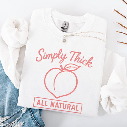 Simply Thick All Natural PNG, Peach Line Art - 300 DPI Design for T-Shirt