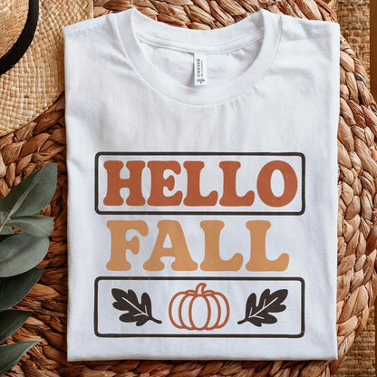 Hello Fall PNG, Autumn PNG - 300 DPI Design for T-Shirt