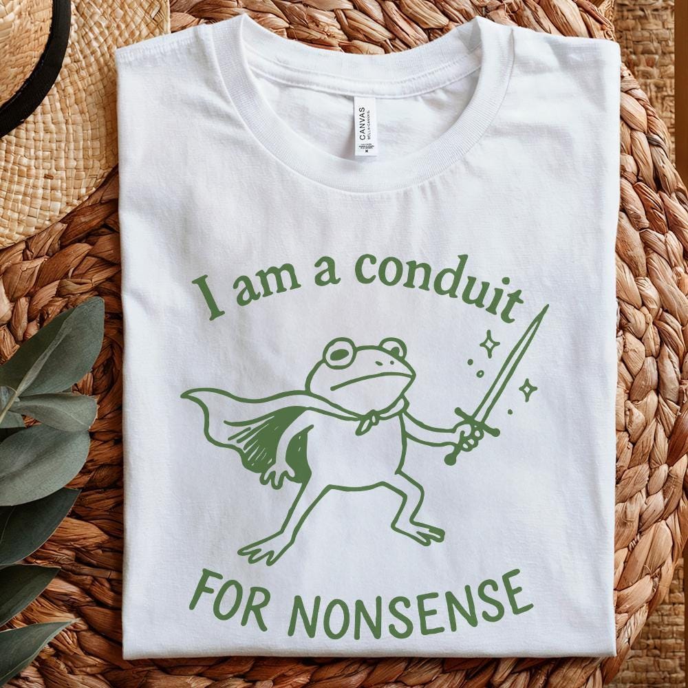 I Am A Conduit For Nonsense PNG, Funny Frog Sword Art - 300 DPI Design