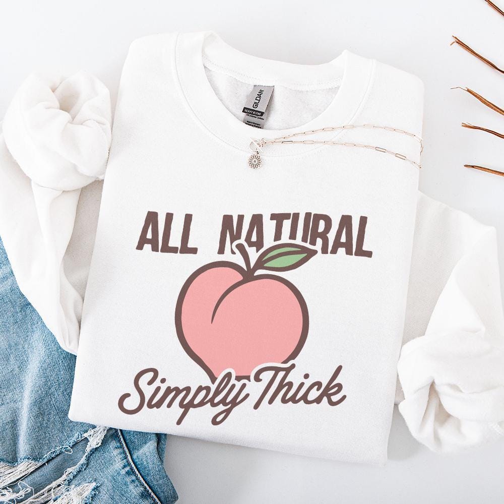 All Natural Simply Thick PNG, Peach Illustration Digital Download - 300