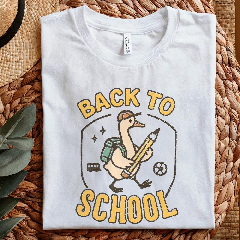 Back To School PNG, Cute Duck With Pencil Digital Download - 300 DPI