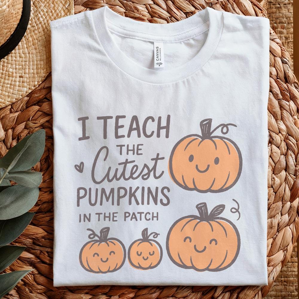 I Teach The Cutest Pumpkins In The Patch PNG | Teacher Fall Shirt PNG,