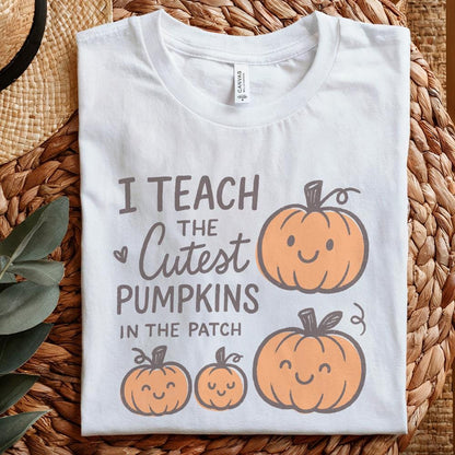 I Teach The Cutest Pumpkins In The Patch PNG | Teacher Fall Shirt PNG,