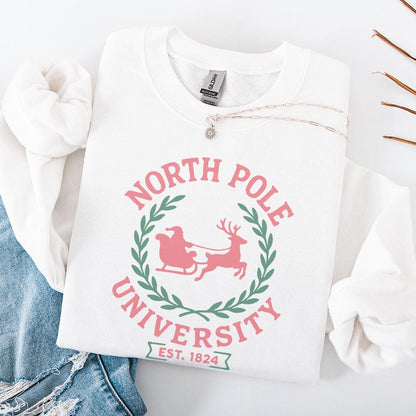 North Pole University PNG Digital Download, Retro Christmas Design - 300