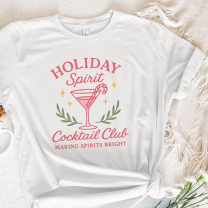 Holiday Spirit Cocktail Club PNG, Festive Christmas Drink - 300 DPI