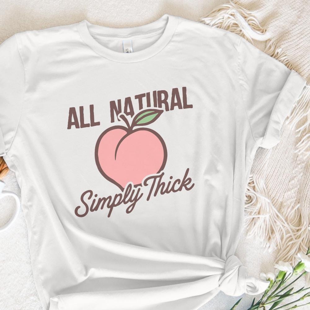 All Natural Simply Thick PNG, Peach Illustration Digital Download - 300
