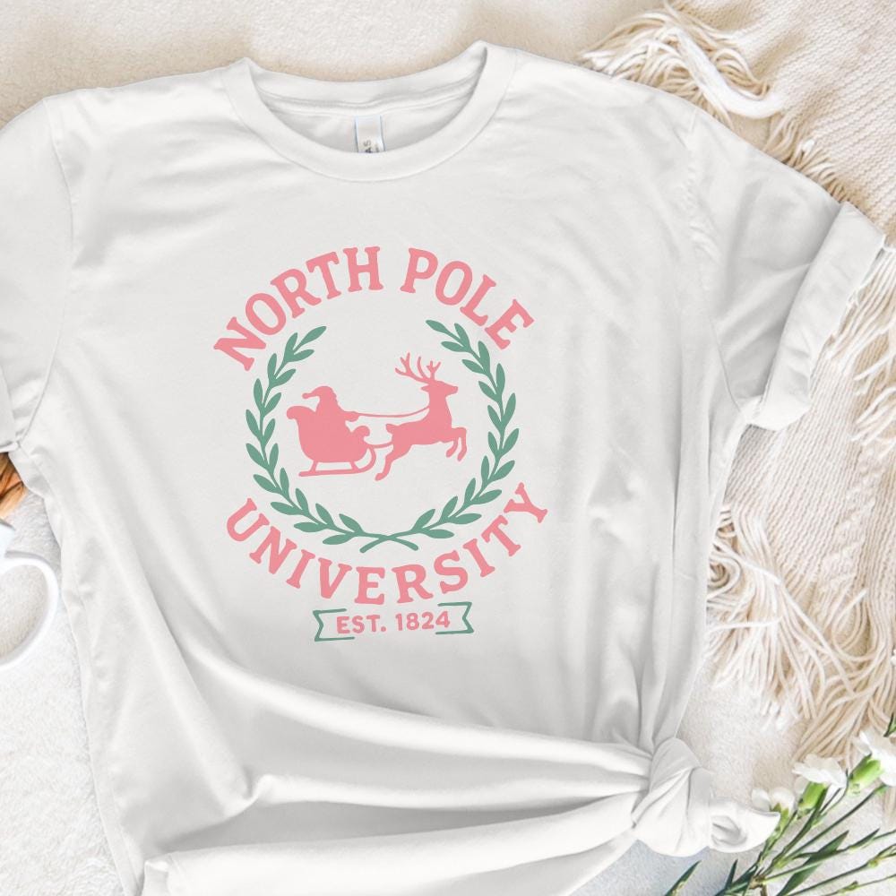 North Pole University PNG Digital Download, Retro Christmas Design - 300
