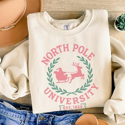 North Pole University PNG Digital Download, Retro Christmas Design - 300