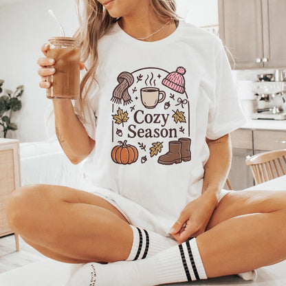 Cozy Season PNG, Fall Pumpkin Clipart - 300 DPI Design for T-Shirt