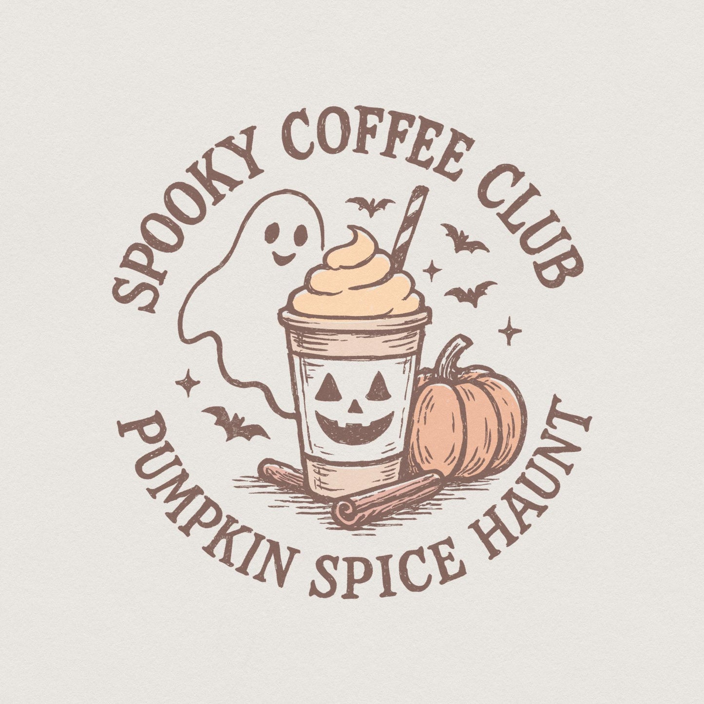 Spooky Coffee Club Pumpkin Spice Haunt PNG, Halloween Coffee PNG - 300