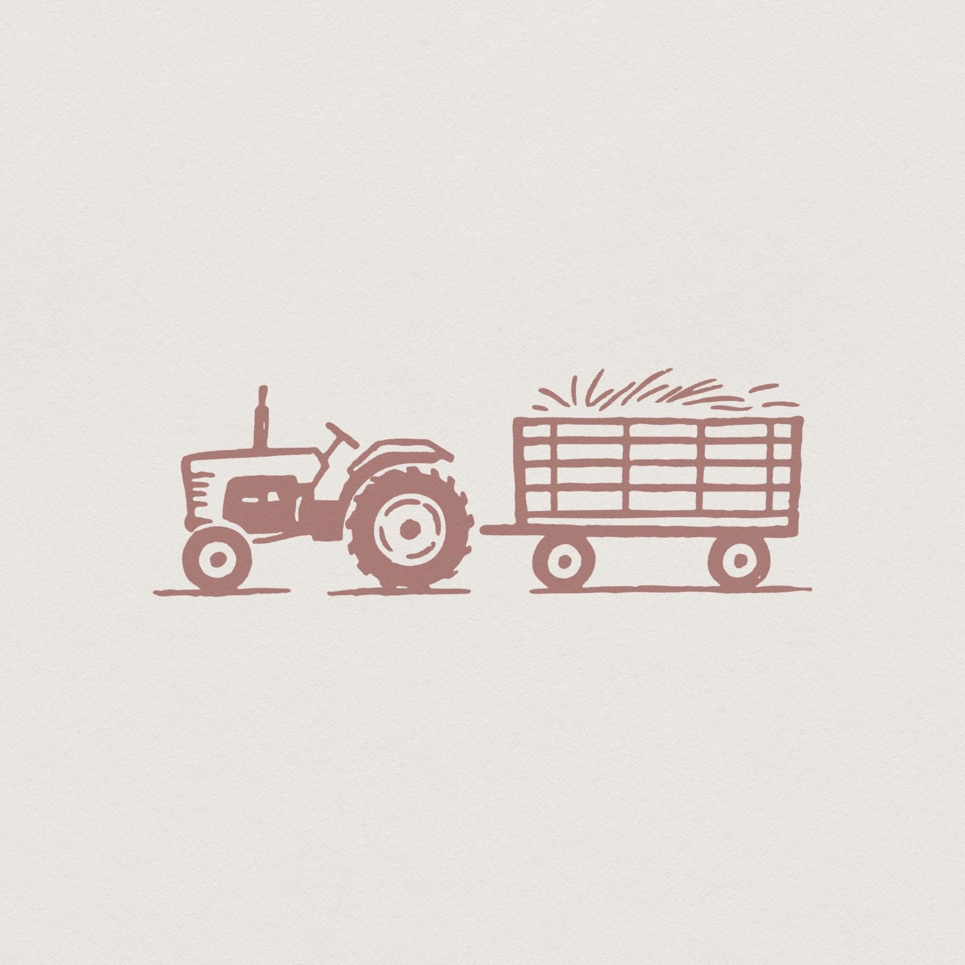 Tractor And Hay Wagon PNG, Farm Life Sublimation - 300 DPI Design for