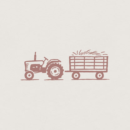 Tractor And Hay Wagon PNG, Farm Life Sublimation - 300 DPI Design for