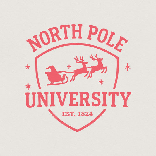 North Pole University PNG, Santa Sleigh Christmas Shirt PNG - 300 DPI