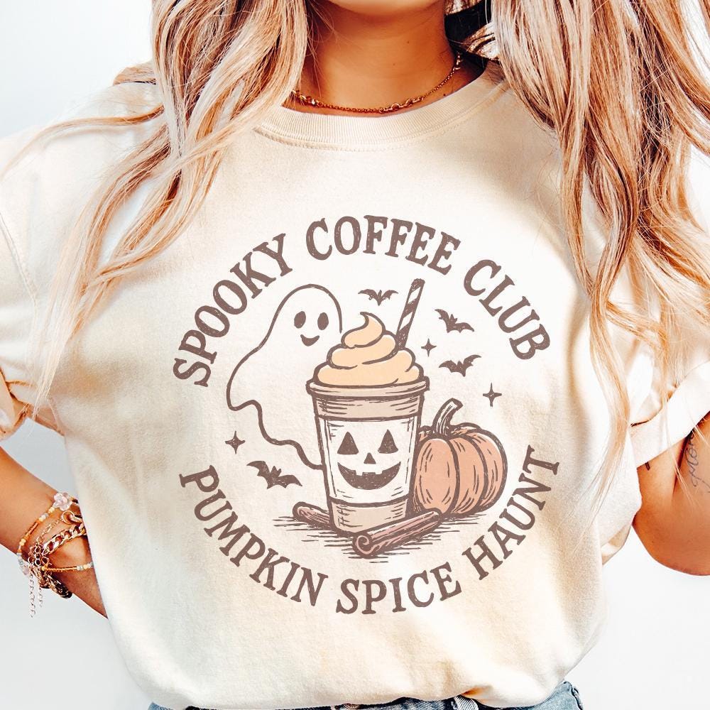 Spooky Coffee Club Pumpkin Spice Haunt PNG, Halloween Coffee PNG - 300