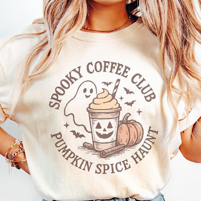 Spooky Coffee Club Pumpkin Spice Haunt PNG, Halloween Coffee PNG - 300