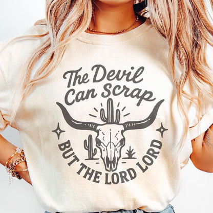 The Devil Can Scrap But The Lord Lord PNG, Western PNG Christian Longhorn