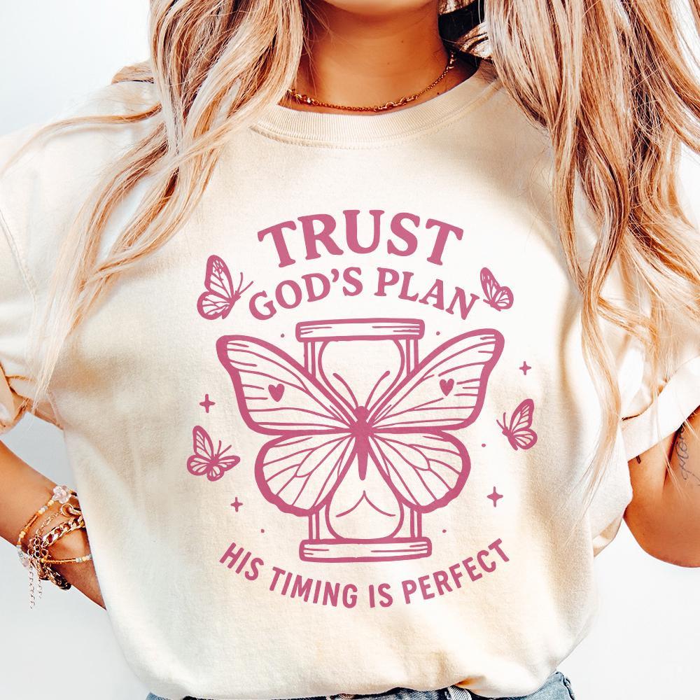 Trust God's Plan His Timing Is Perfect PNG • Christian Hourglass