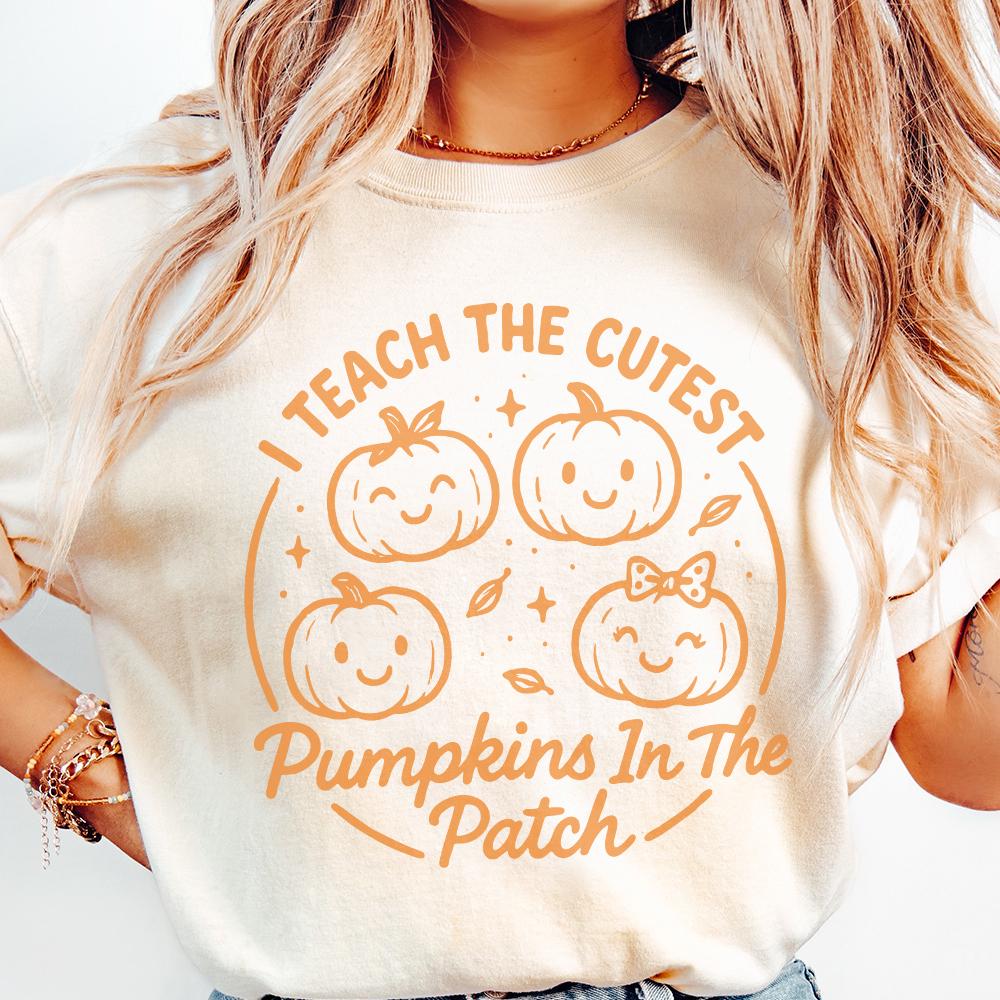 I Teach The Cutest Pumpkins In The Patch PNG Design, Cute Pumpkin Teacher
